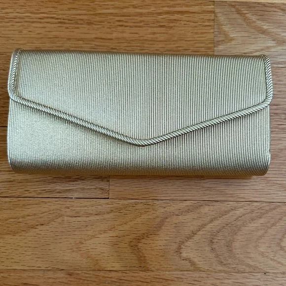 NWOT Gold Evening Bag Clutch Shoulder Bag - Picture 1 of 11